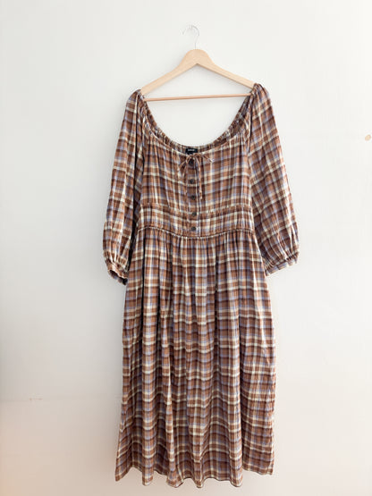 Madewell Brown Plaid Dress (L)