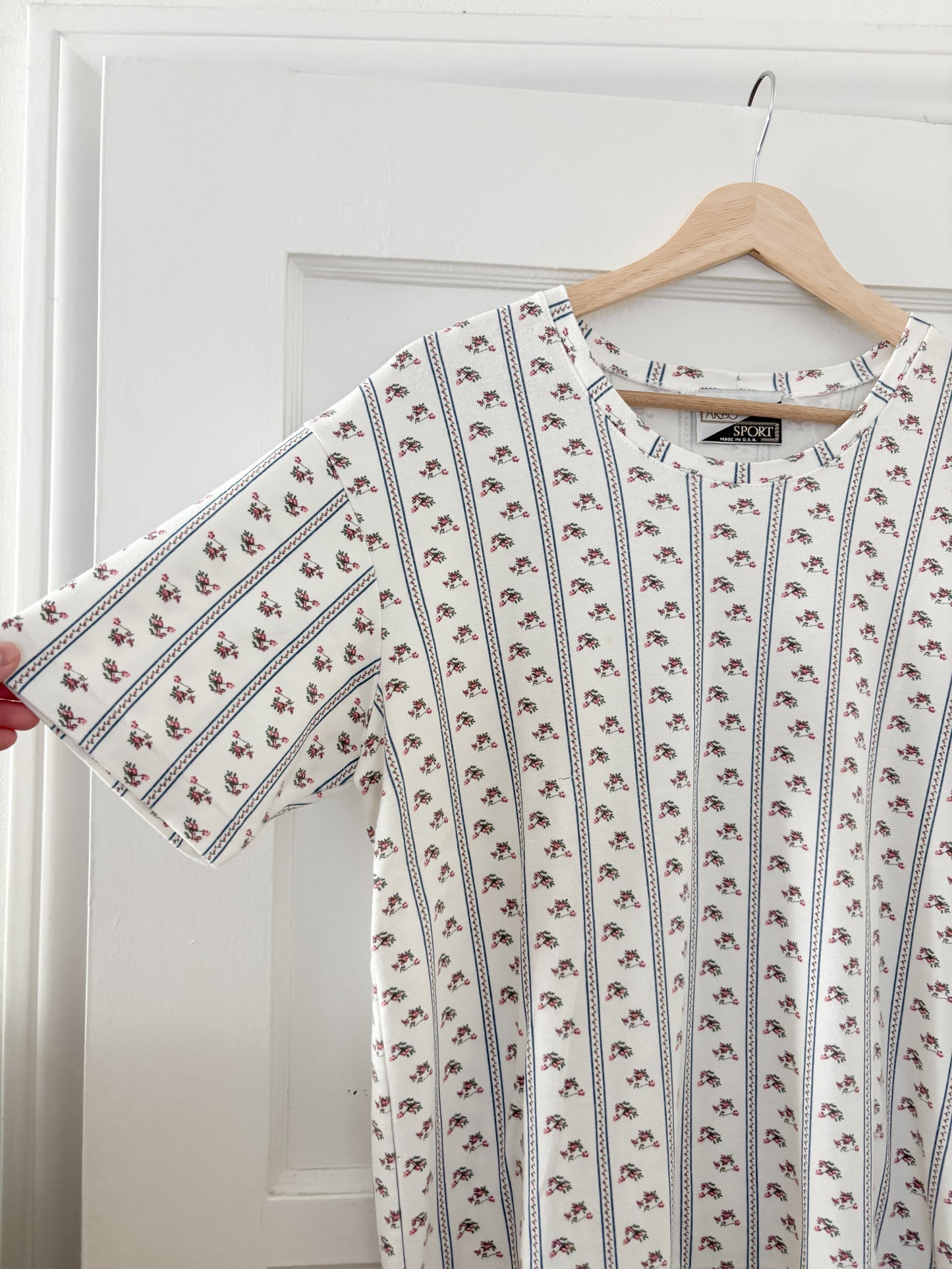Vintage Striped Floral tee (L/XL)