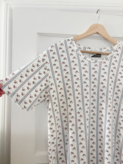 Vintage Striped Floral tee (L/XL)