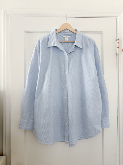 Blue Striped Button Up (L)
