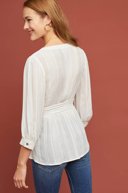 Anthropologie Maeve Isolode Waisted Blouse (S/M)
