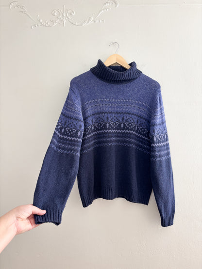 Vintage Wool Blend Turtleneck Sweater (M)