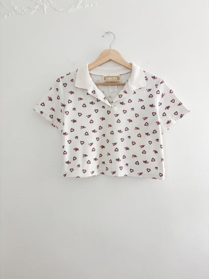 Vintage Floral Cropped Polo (M)