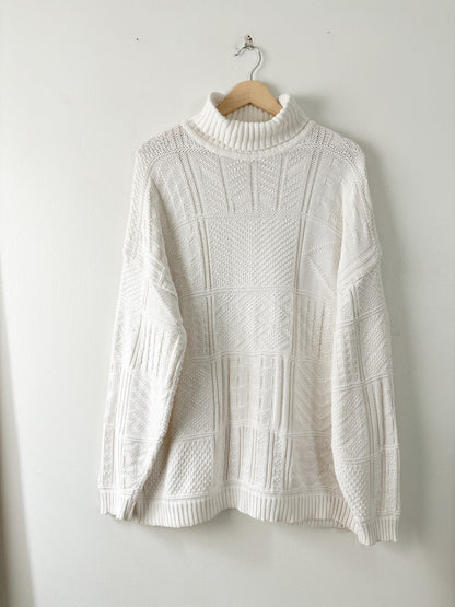 Vintage Turtleneck Patterned Knit
