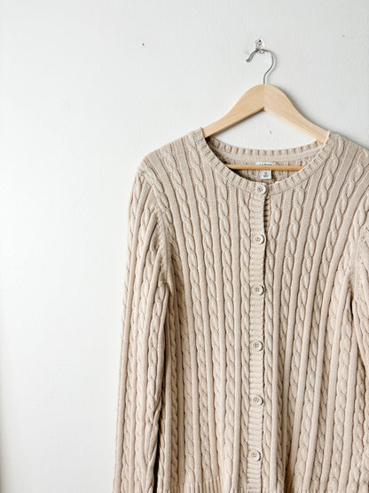 LL Bean Cable knit Cardigan