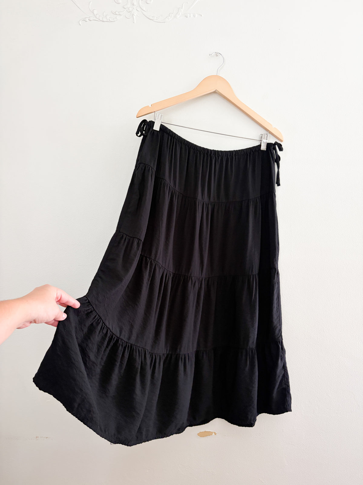 Whistles Black Tie Side Tiered Skirt (8)