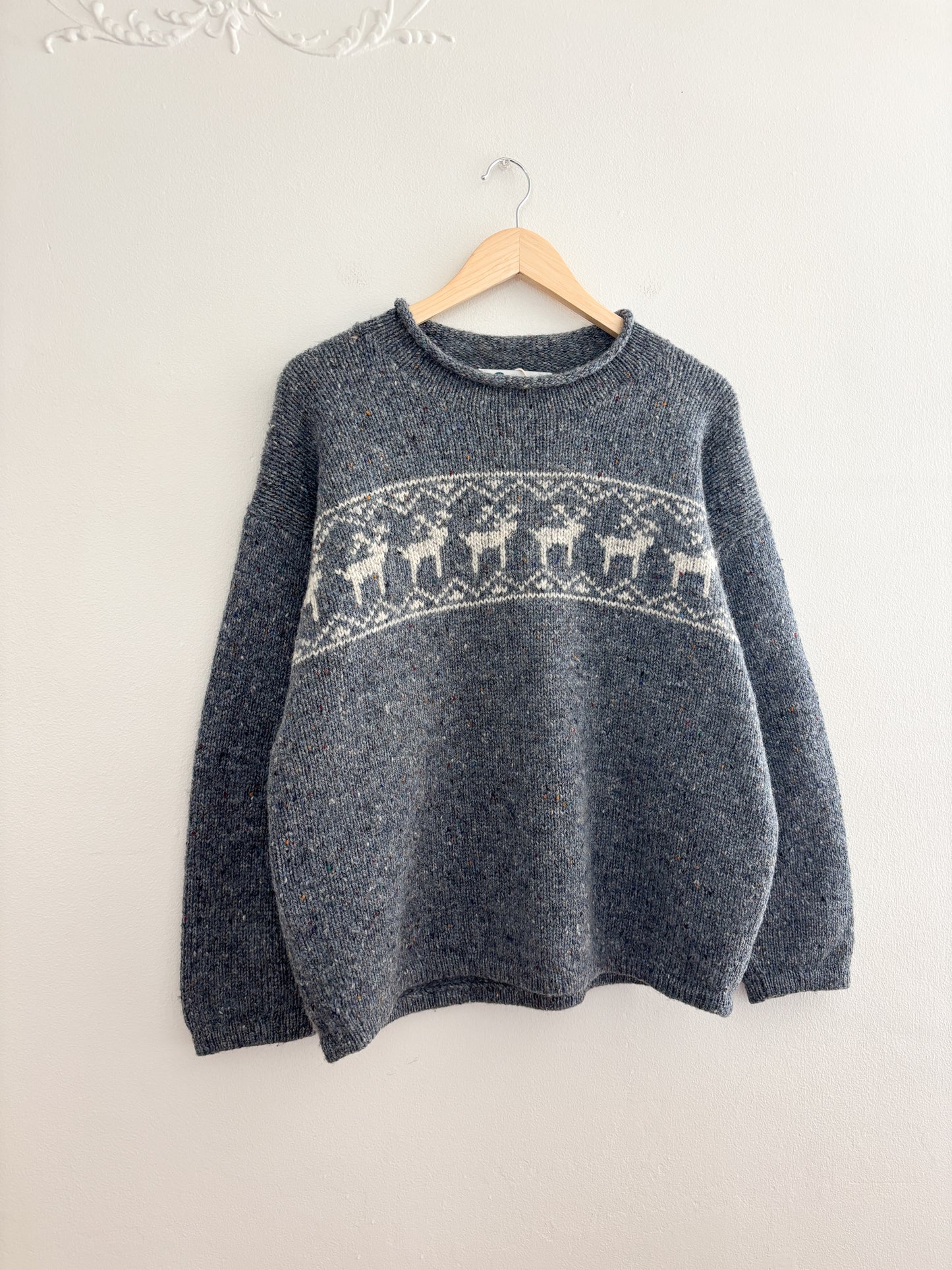 Vintage Reindeer Wool Sweater