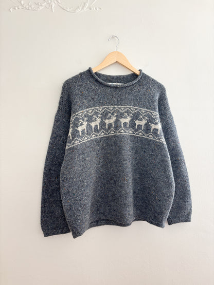 Vintage Reindeer Wool Sweater