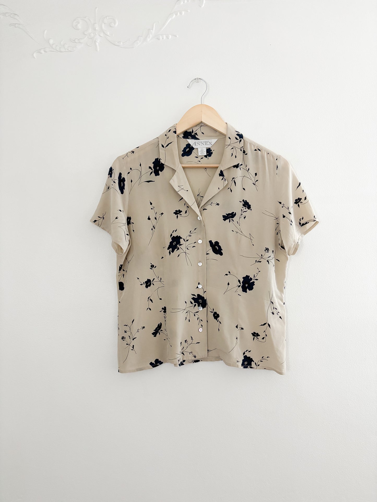 Vintage Floral Silk Button Up (8)