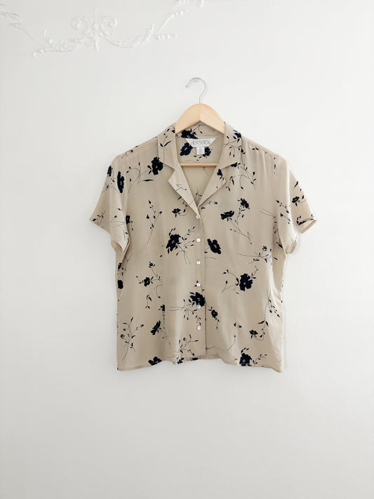 Vintage Floral Silk Button Up (8)