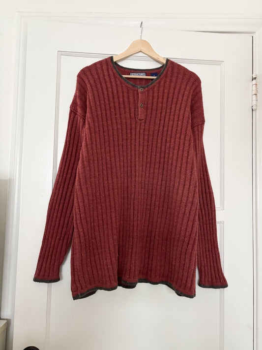 Vintage Henley Sweater (XL)