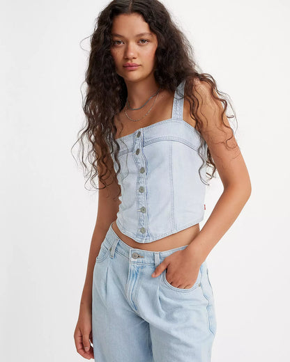NWT Levis Denim Smocked Tank Top (L/XL)