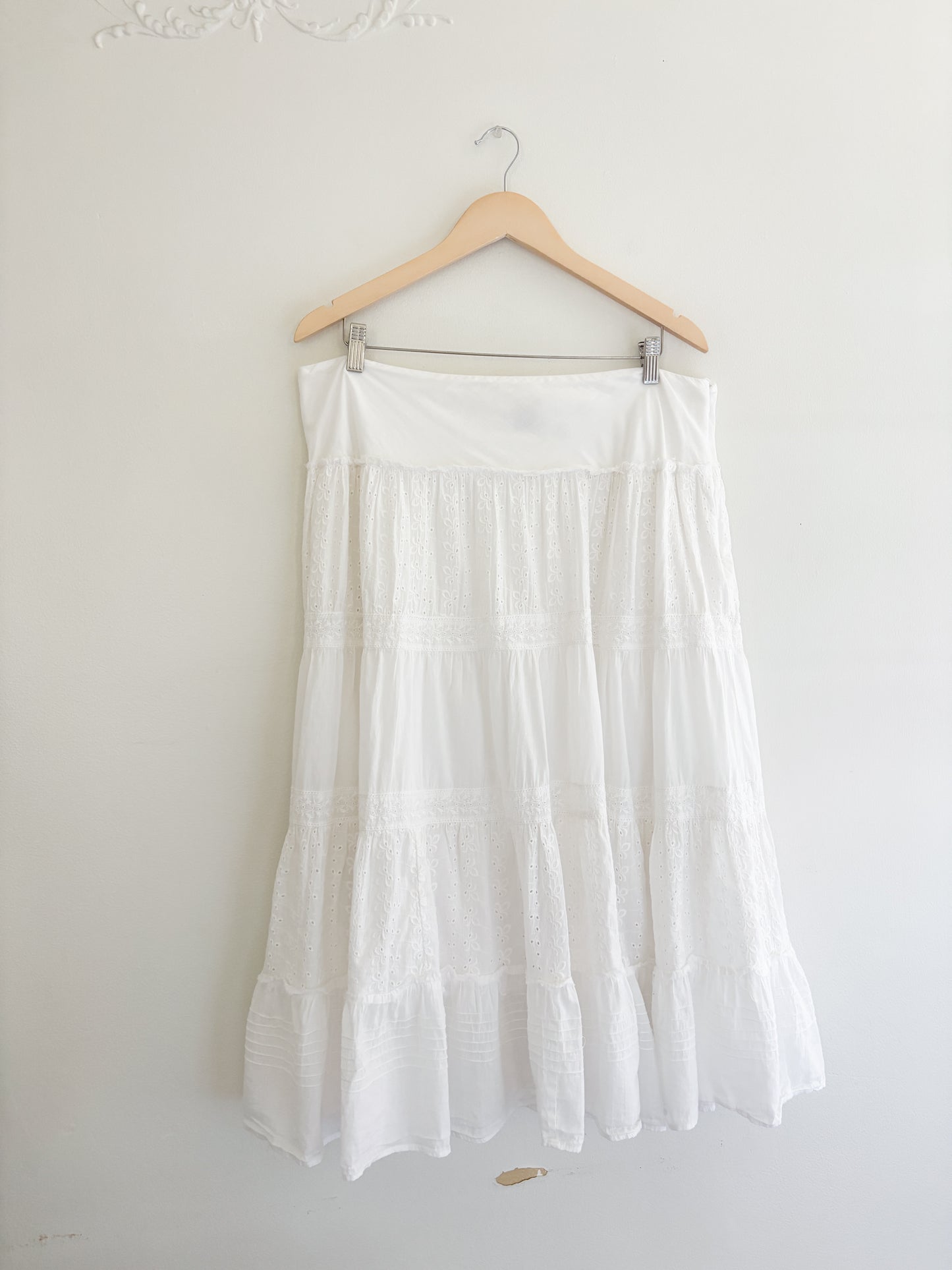 Vintage Cotton Tiered Skirt (XL)