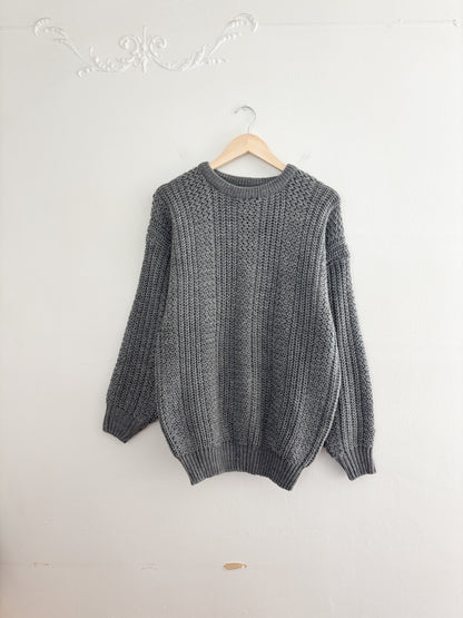 Vintage Grey Knit Sweater (M)