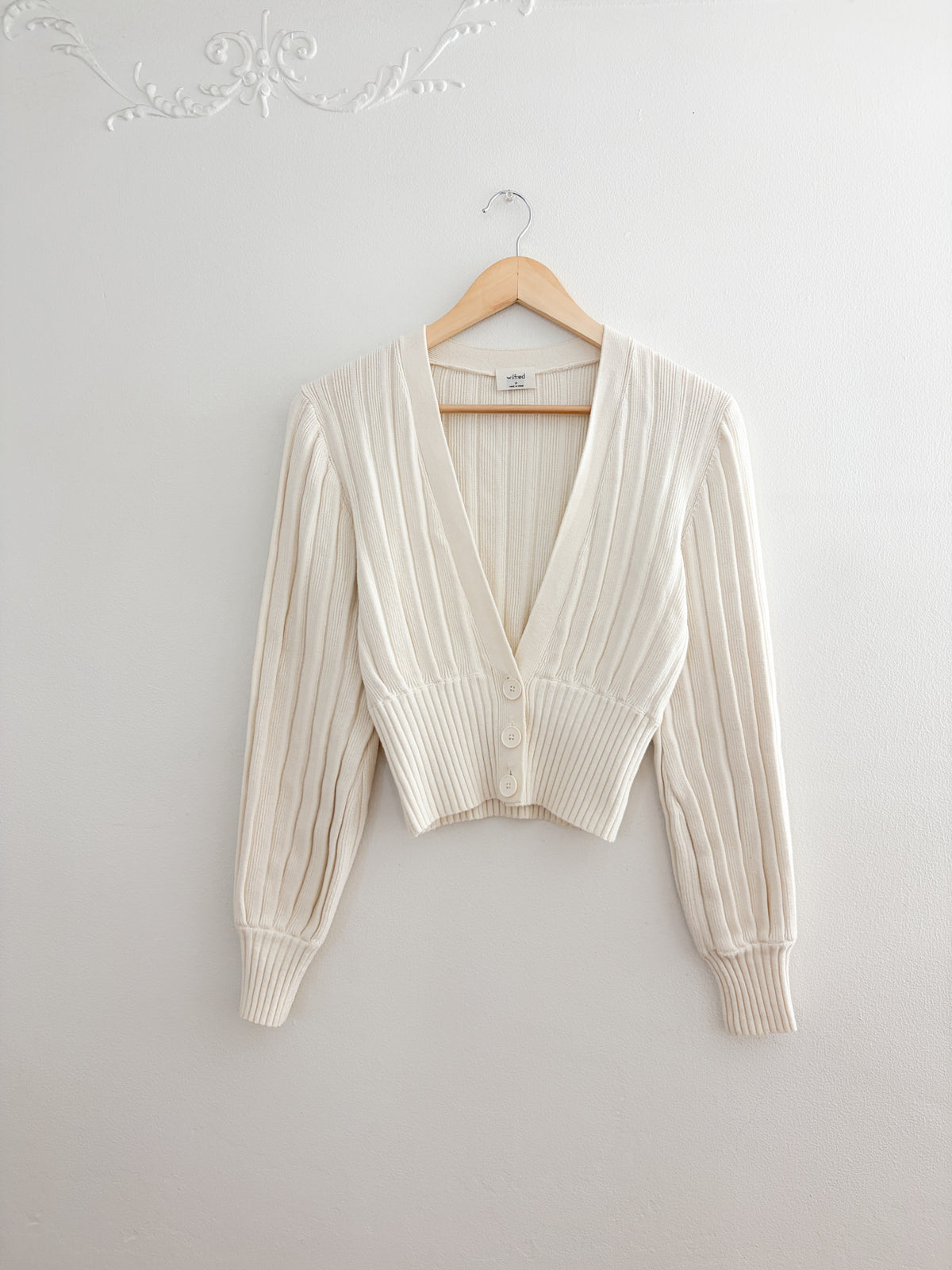 Wilfred Ribbed Cardigan Sweater (M)