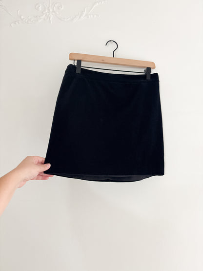 Express Black Velvet Mini Skirt (28”)