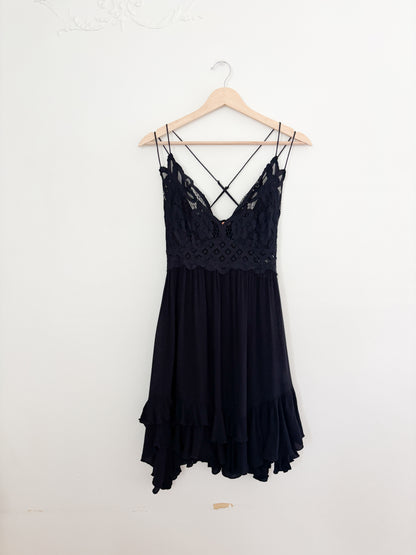 NWT Free People Black Adella Dress (M)