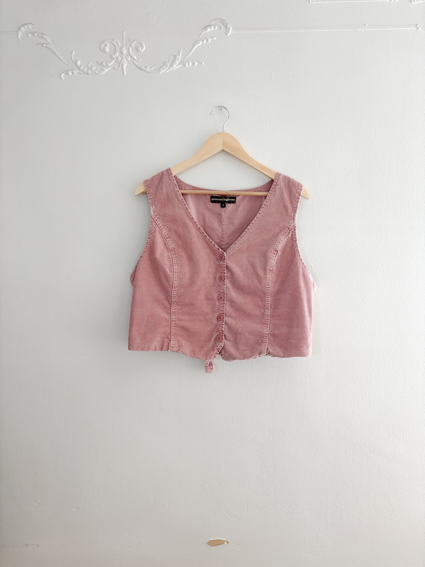 Princess Highway Pink Corduroy Vest (M/L)