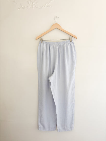 Vintage Baby Blue Linen Easy Pants