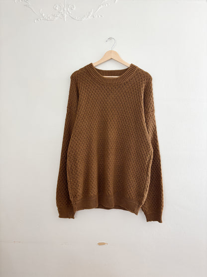 Vintage Brown Textured Sweater (M)