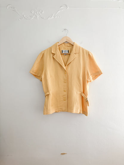 Vintage Yellow Button Up Top (M/L)