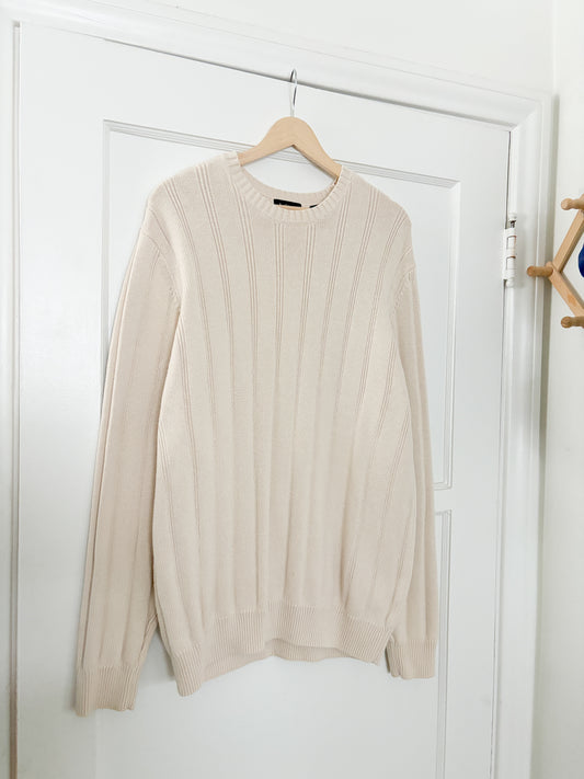Cream Ribbed Knit (L)