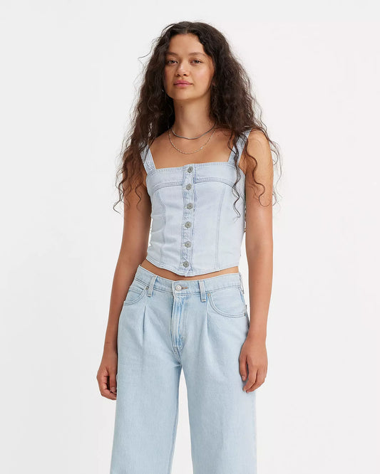NWT Levis Denim Smocked Tank Top (L/XL)