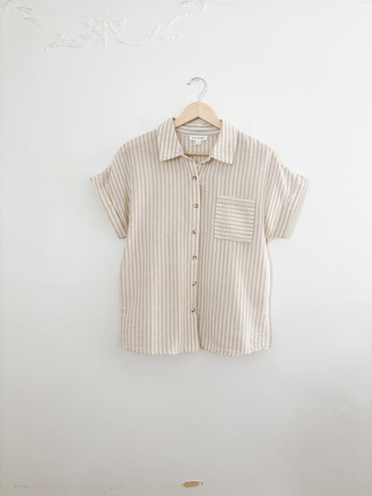 Blu Pepper Striped Button Up (S)