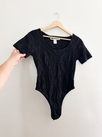 Vintage Floral Black Bodysuit (M)