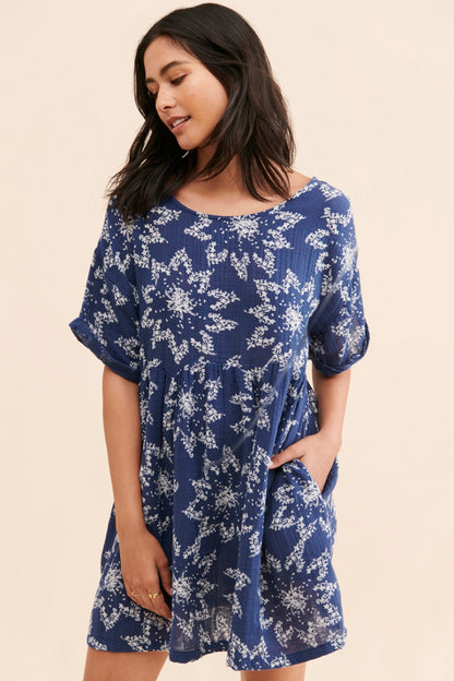 Free People Blue Floral Mini Dress