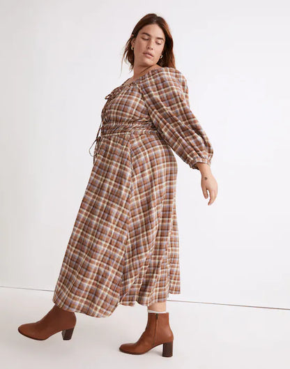 Madewell Brown Plaid Dress (L)