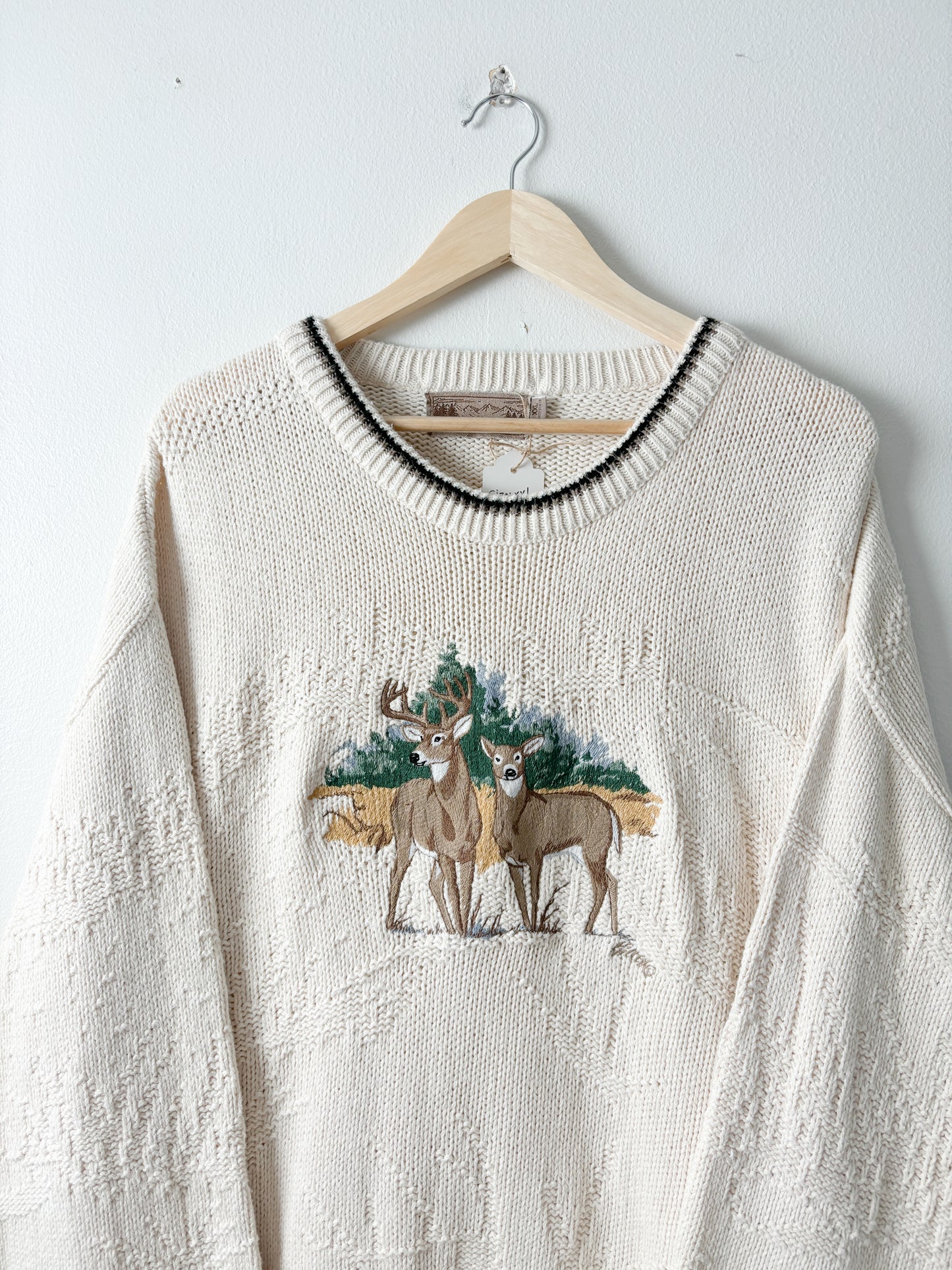 Vintage Buck & Doe Textured Sweater