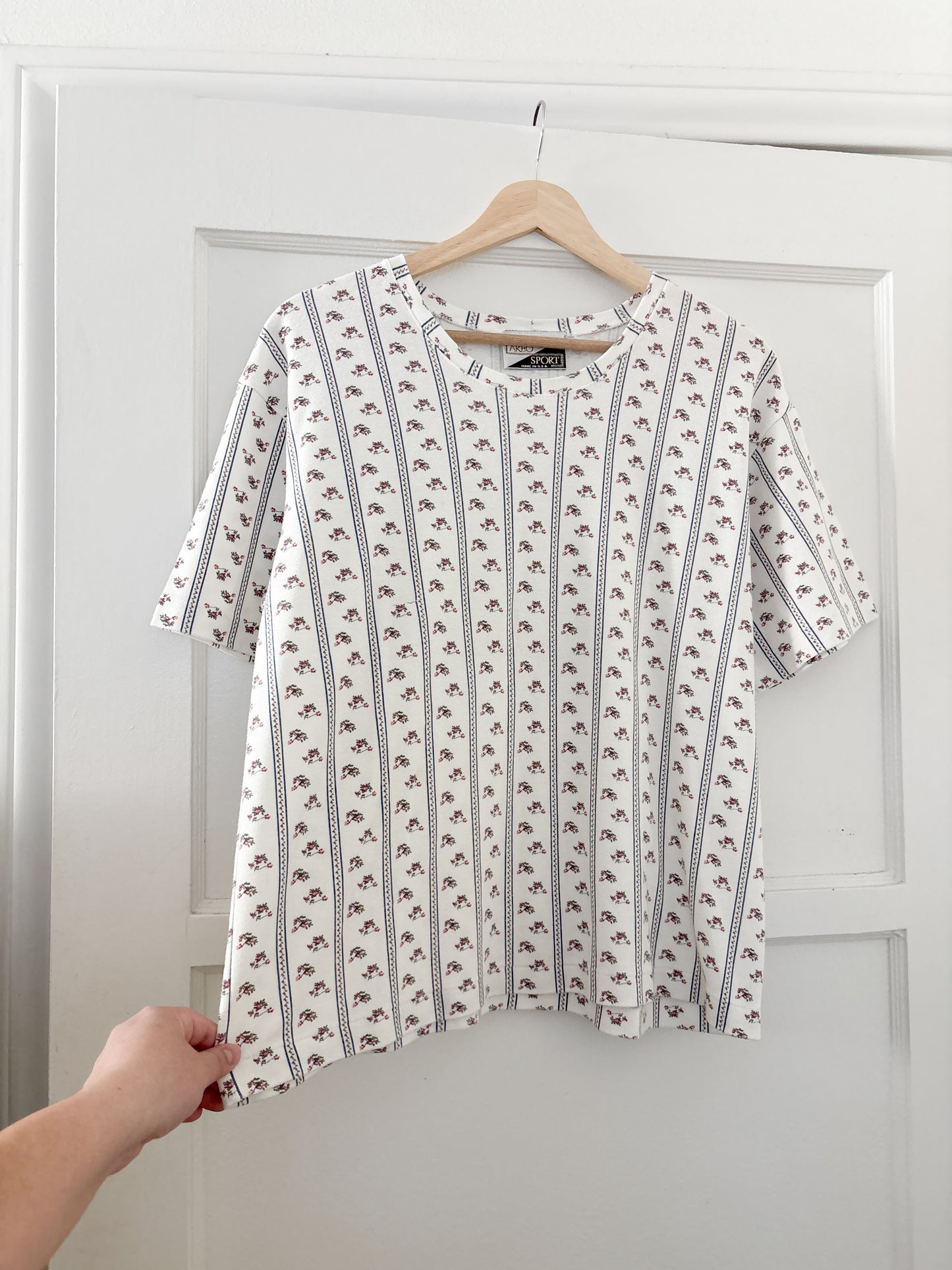 Vintage Striped Floral tee (L/XL)