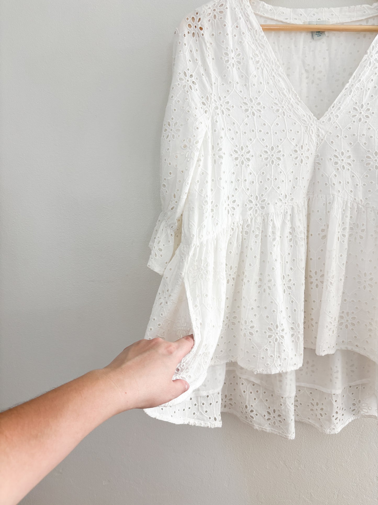Sundance Eyelet Puff Sleeve Blouse (M)