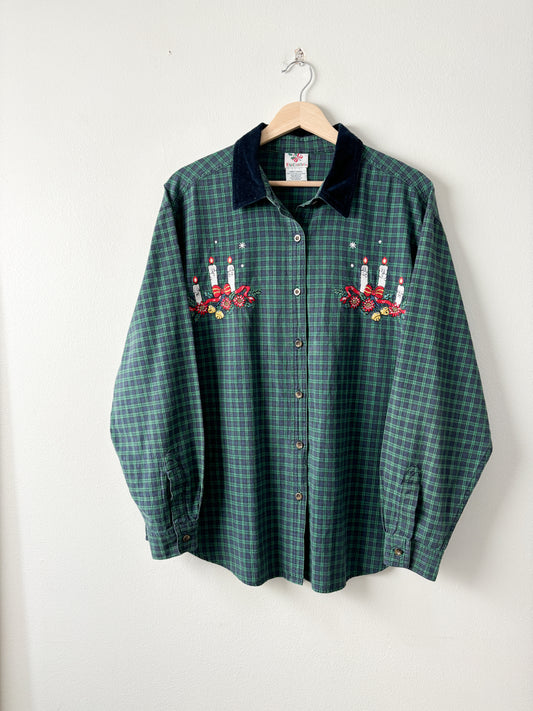Vintage Holiday Candles Flannel