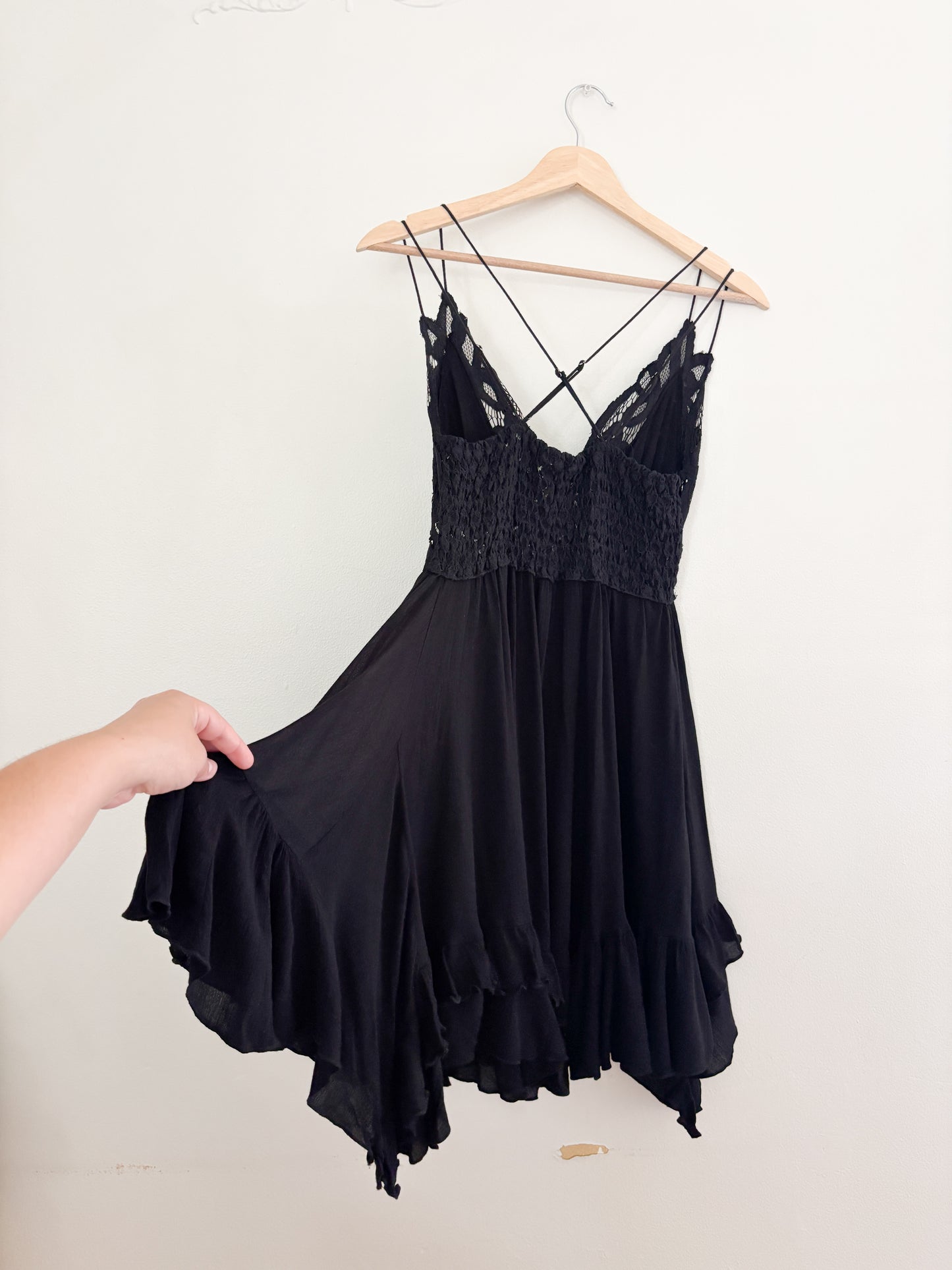 NWT Free People Black Adella Dress (M)