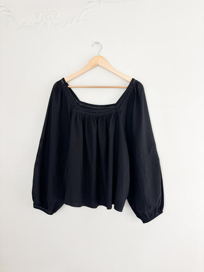 Madewell Black Square Neck Blouse (XL)