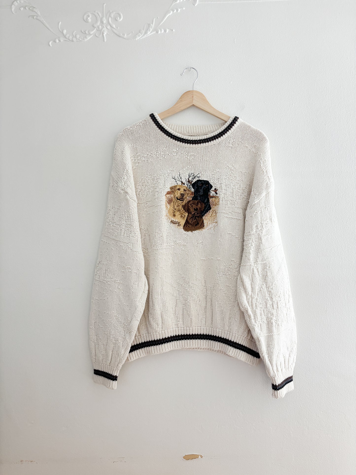 Vintage Lab Embroidered Sweater (L)