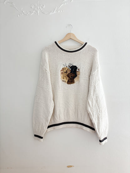 Vintage Lab Embroidered Sweater (L)