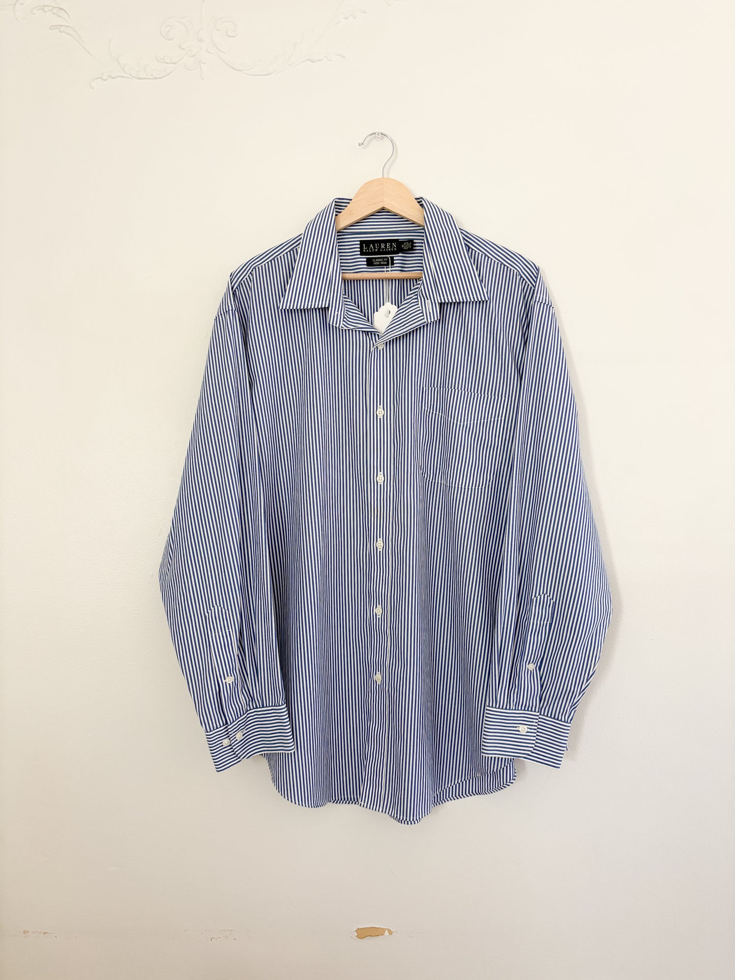 Vintage Ralph Lauren Blue Striped Button Up (18)