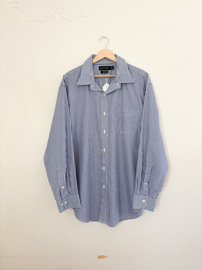 Vintage Ralph Lauren Blue Striped Button Up (18)