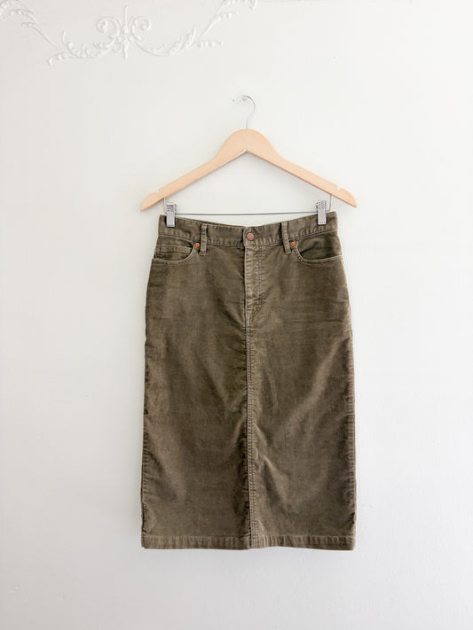 Corduroy Midi Skirt (28”)