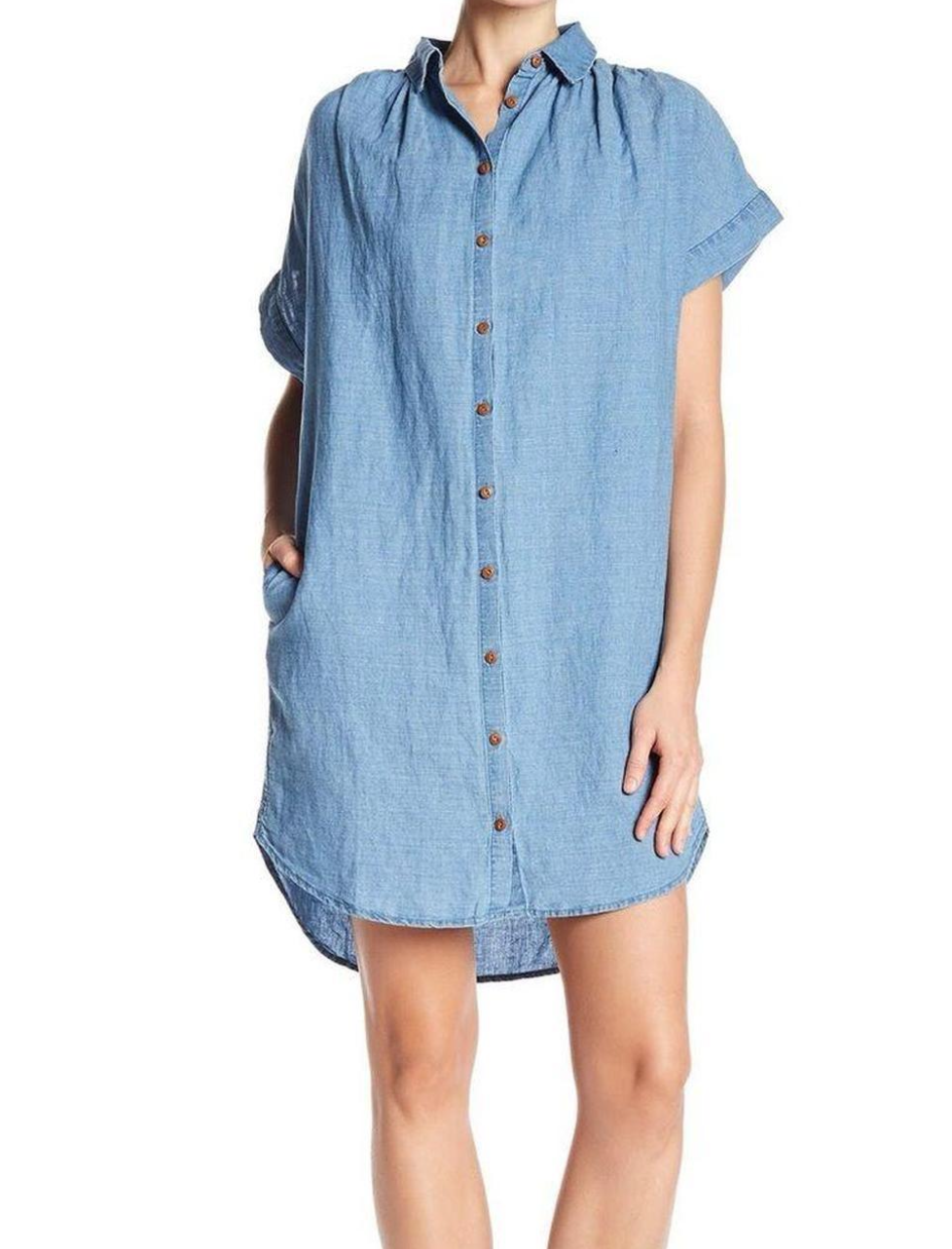 Madewell Linen Blend Button Dress (XL)
