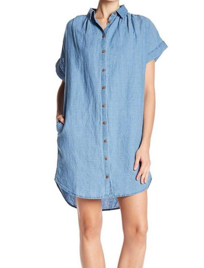 Madewell Linen Blend Button Dress (XL)