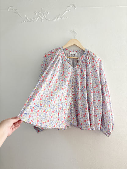 Something Navy Floral Blouse (S)