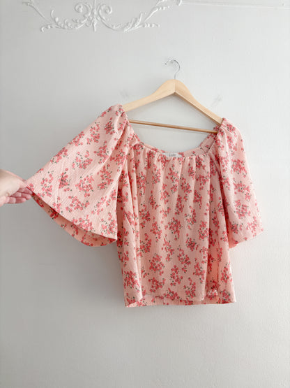 NWT Loft Pink Floral Blouse (L)
