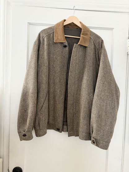Vintage Tweed Bomber Jacket (XL/XXL)