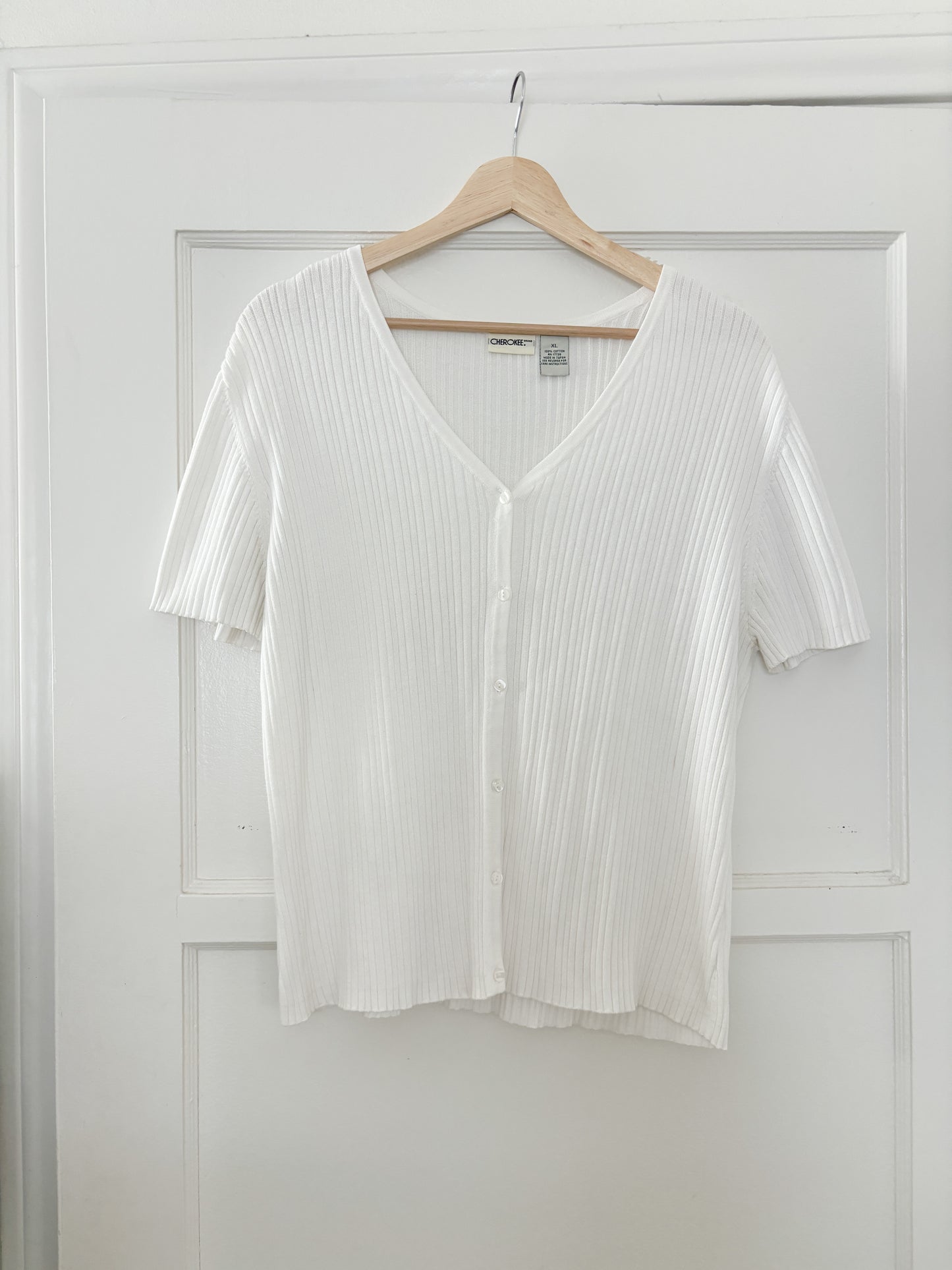 Vintage Ribbed button up top (XL)