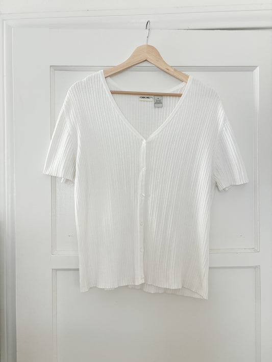 Vintage Ribbed button up top (XL)
