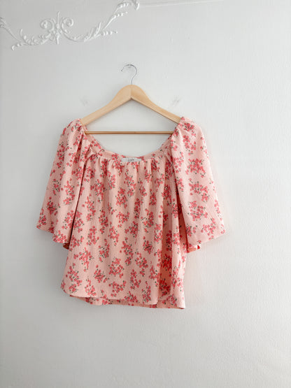 NWT Loft Pink Floral Blouse (L)